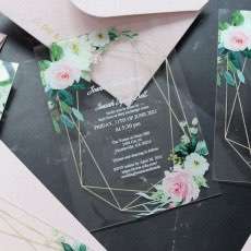 Wedding Invitation Card UV Printing Acrylic Invitation Card Personalized Custom
